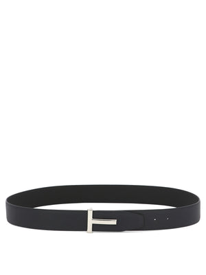 TOM FORD Reversible Men's Leather Belt in Blue for SS24 Collection