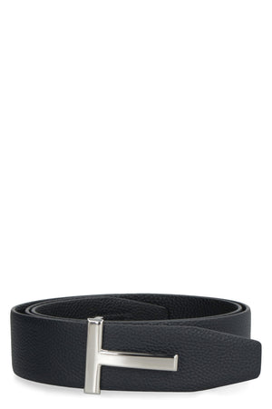 TOM FORD Reversible Grain Leather T Belt for Men - FW23