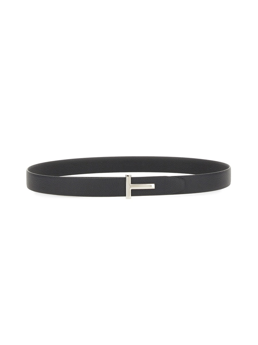 TOM FORD Classic Leather Logo Belt - 3 cm