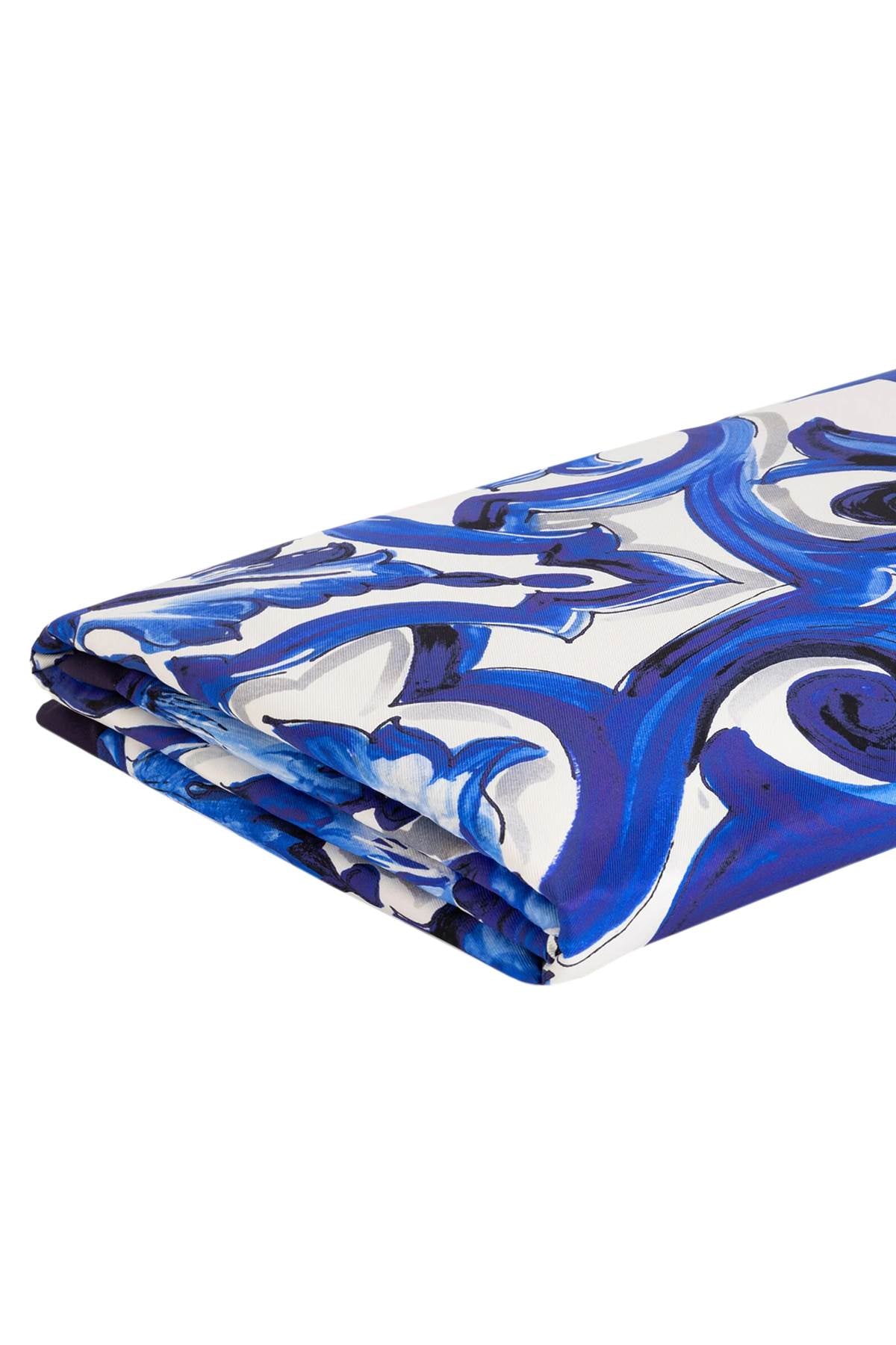 DOLCE & GABBANA Luxurious Silk Quilted Blanket with Mediterranean Print