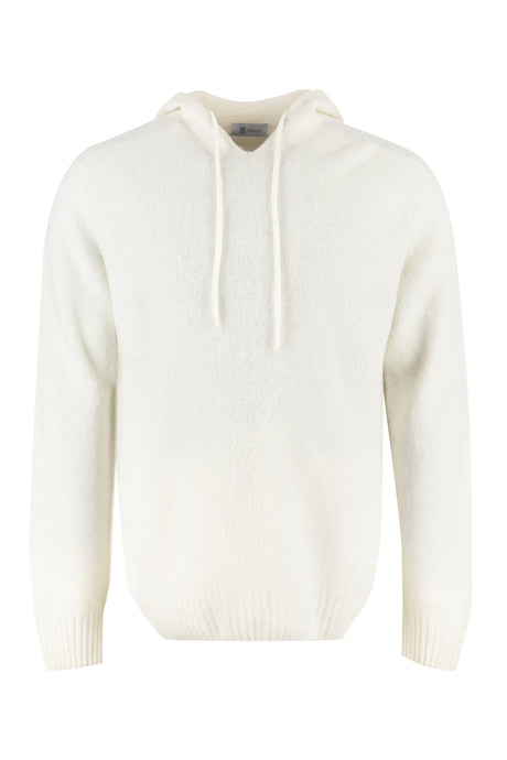 THE (ALPHABET) Luxurious Knit Hoodie for Men in Ivory