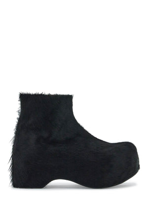 MARNI Chunky Ankle Boots with Luxurious Fur Detail