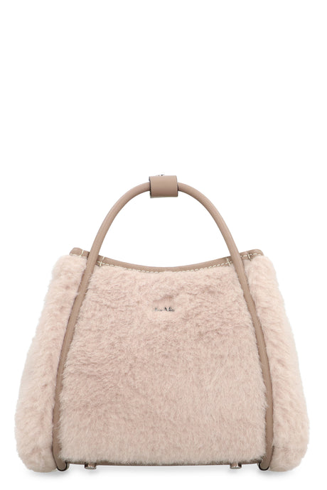 MAX MARA Mini Faux Fur Handbag with Leather Accents