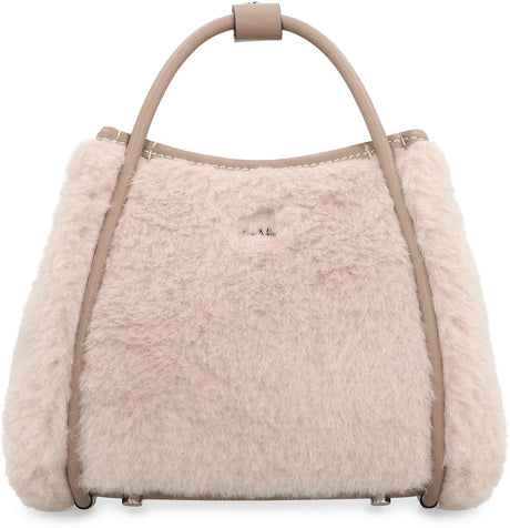 MAX MARA Mini Faux Fur Handbag with Leather Accents