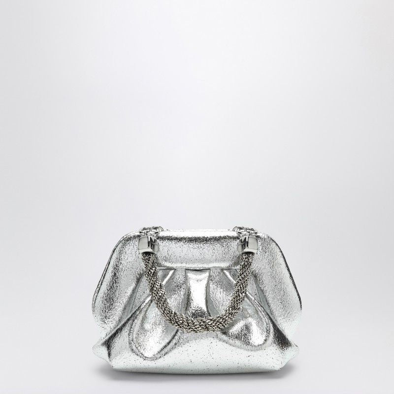 THEMOIRè Mini Metallic Ruffle Clutch