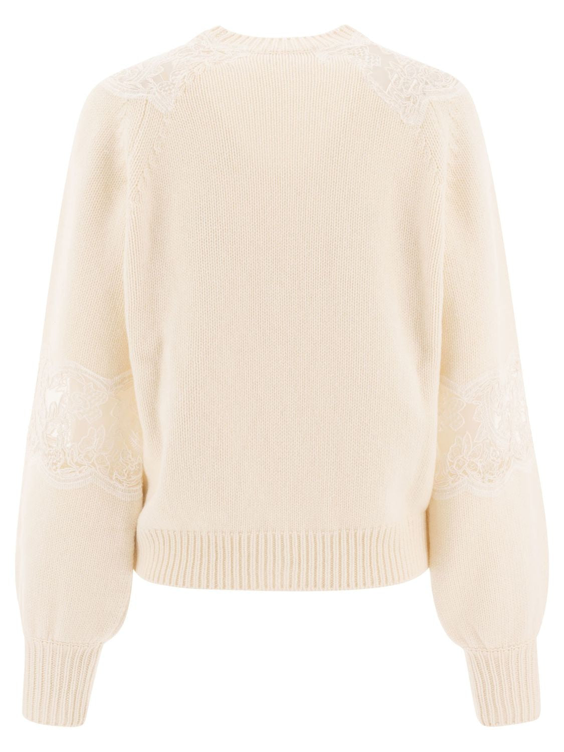 ELIE SAAB Sweater with Lace Inserts - Regular Fit