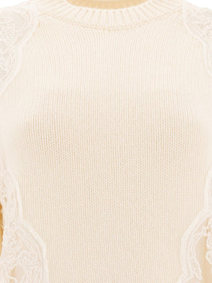 ELIE SAAB Sweater with Lace Inserts - Regular Fit