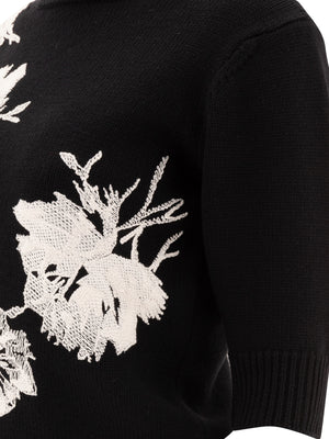 ELIE SAAB Embroidered Sweater with 3/4 Sleeves