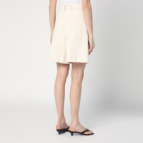 PATOU High-Waisted Bermuda Shorts with Embroidered Logo