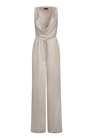 Pearl Sleeveless Jumpsuit with Gold Bra Accessory