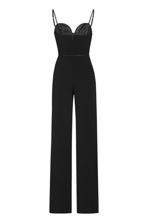 ELISABETTA FRANCHI Black Sweetheart Crepe Jumpsuit for Women