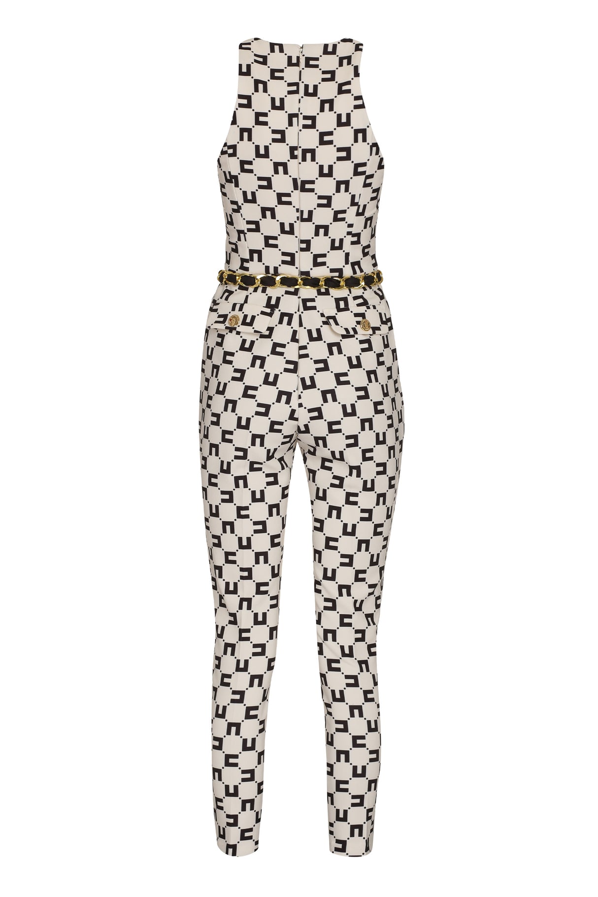 ELISABETTA FRANCHI Ivory Crepe Jumpsuit for Women