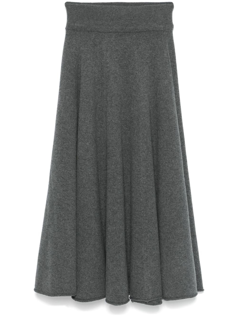 EXTREME CASHMERE Cashmere Midi Skirt with Pleat Detail