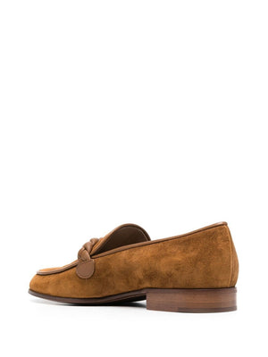 Handcrafted Braided Suede Loafers for Men