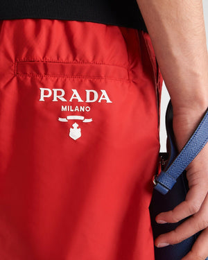 PRADA Men's Red Re-Nylon Swim Shorts for FW23