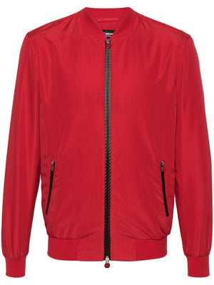 Crimson Red Zip Bomber Jacket