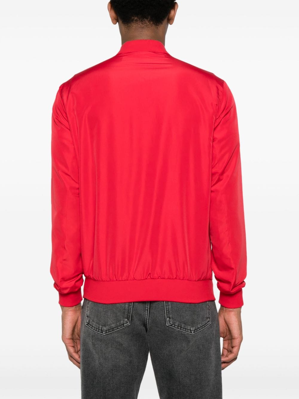 Crimson Red Zip Bomber Jacket