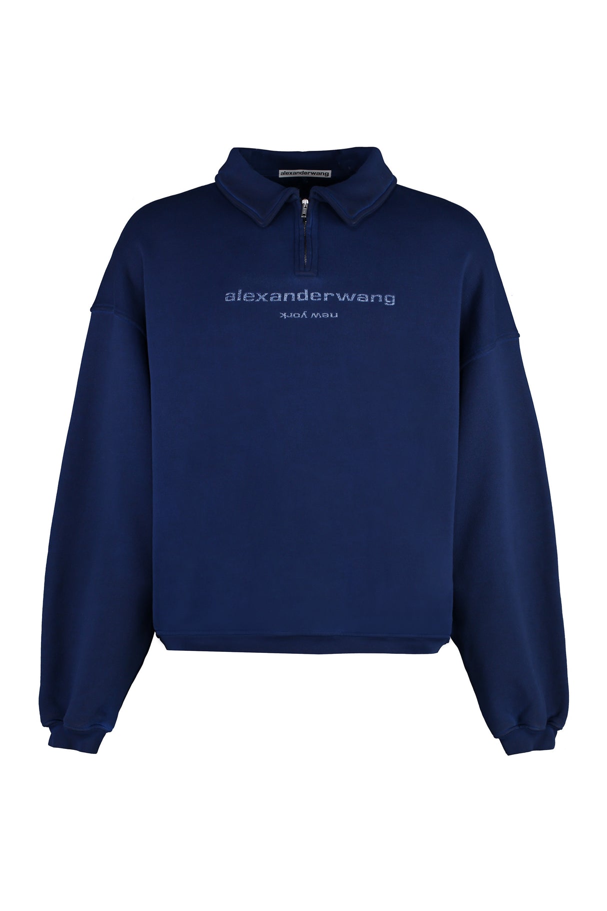 Blue Cotton Crew-Neck Sweatshirt for Men - FW23 Collection