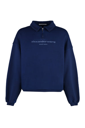 ALEXANDER WANG Blue Cotton Crew-Neck Sweatshirt for Men - FW23 Collection