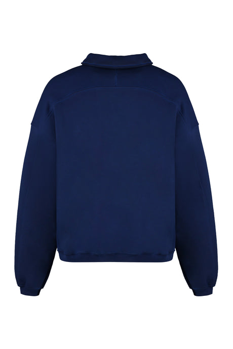 Blue Cotton Crew-Neck Sweatshirt for Men - FW23 Collection