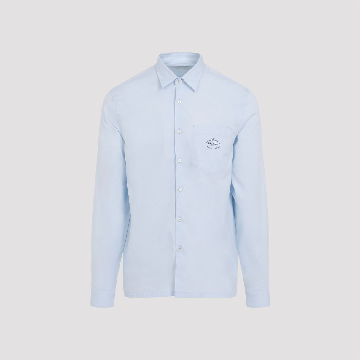 PRADA Men's Cotton Oxford Shirt with Front Pocket