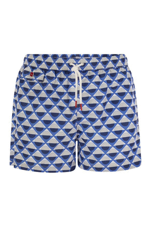 KITON Geometric Pattern Beach Boxers