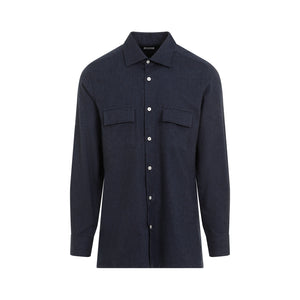 KITON Elegant Blue Cotton Shirt for Men