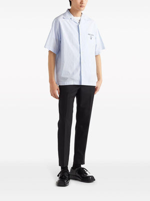 PRADA Stylish Men's Cotton Shirt in Sky Blue - SS24 Collection