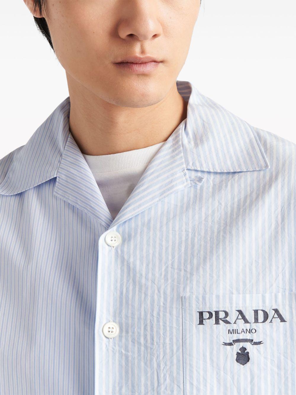 PRADA Stylish Men's Cotton Shirt in Sky Blue - SS24 Collection