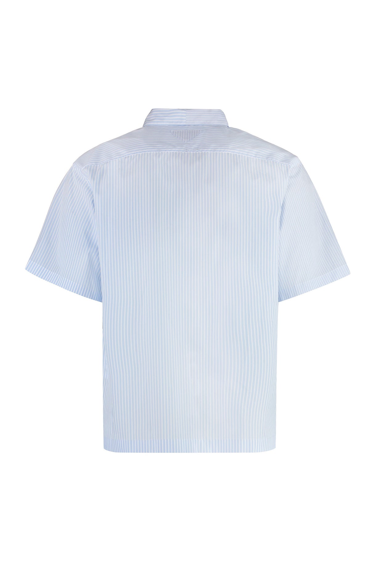 PRADA Men's Light Blue Striped Cotton Shirt