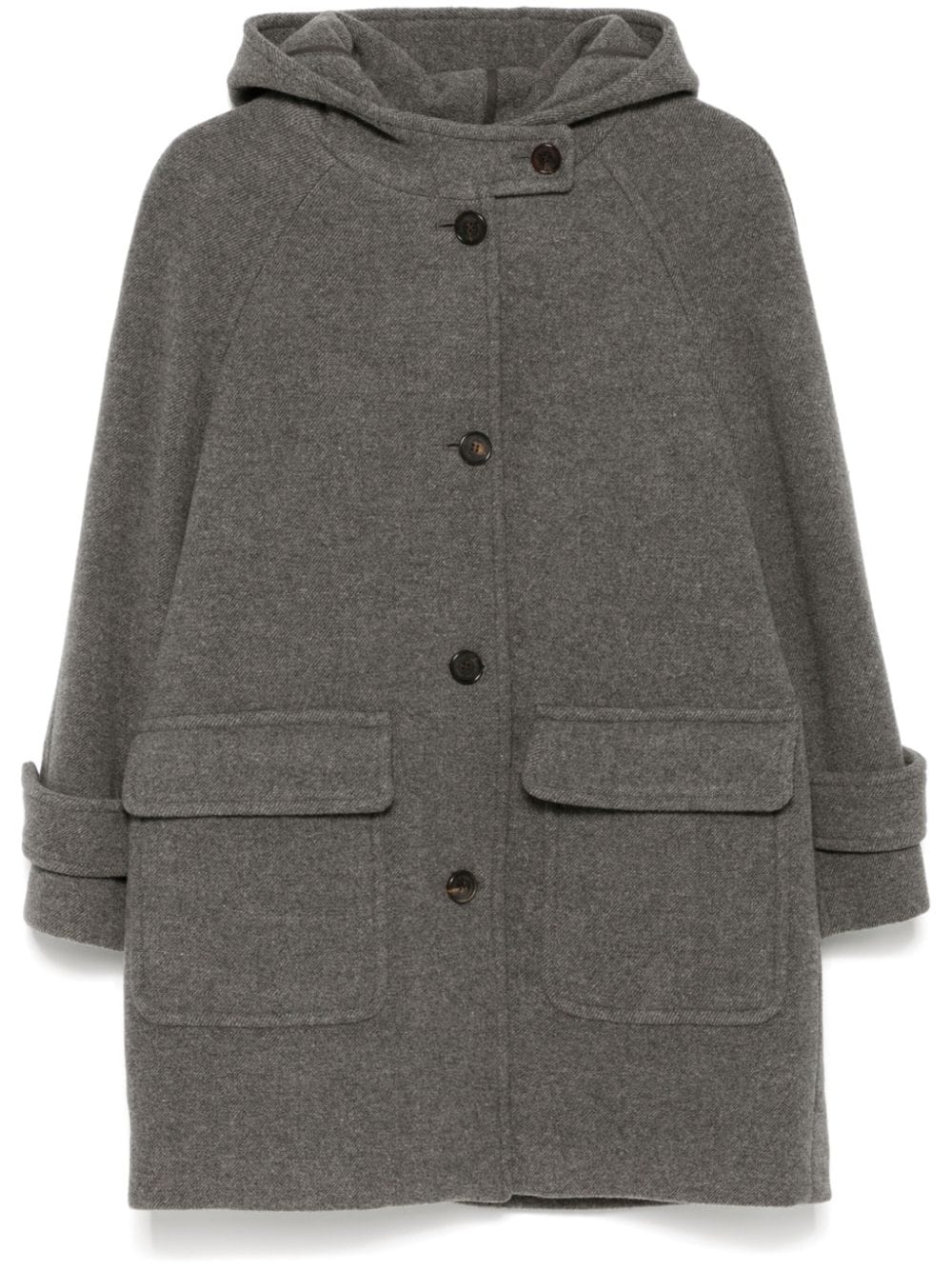 DUNST Medium Grey Wool Blend Hooded Jacket