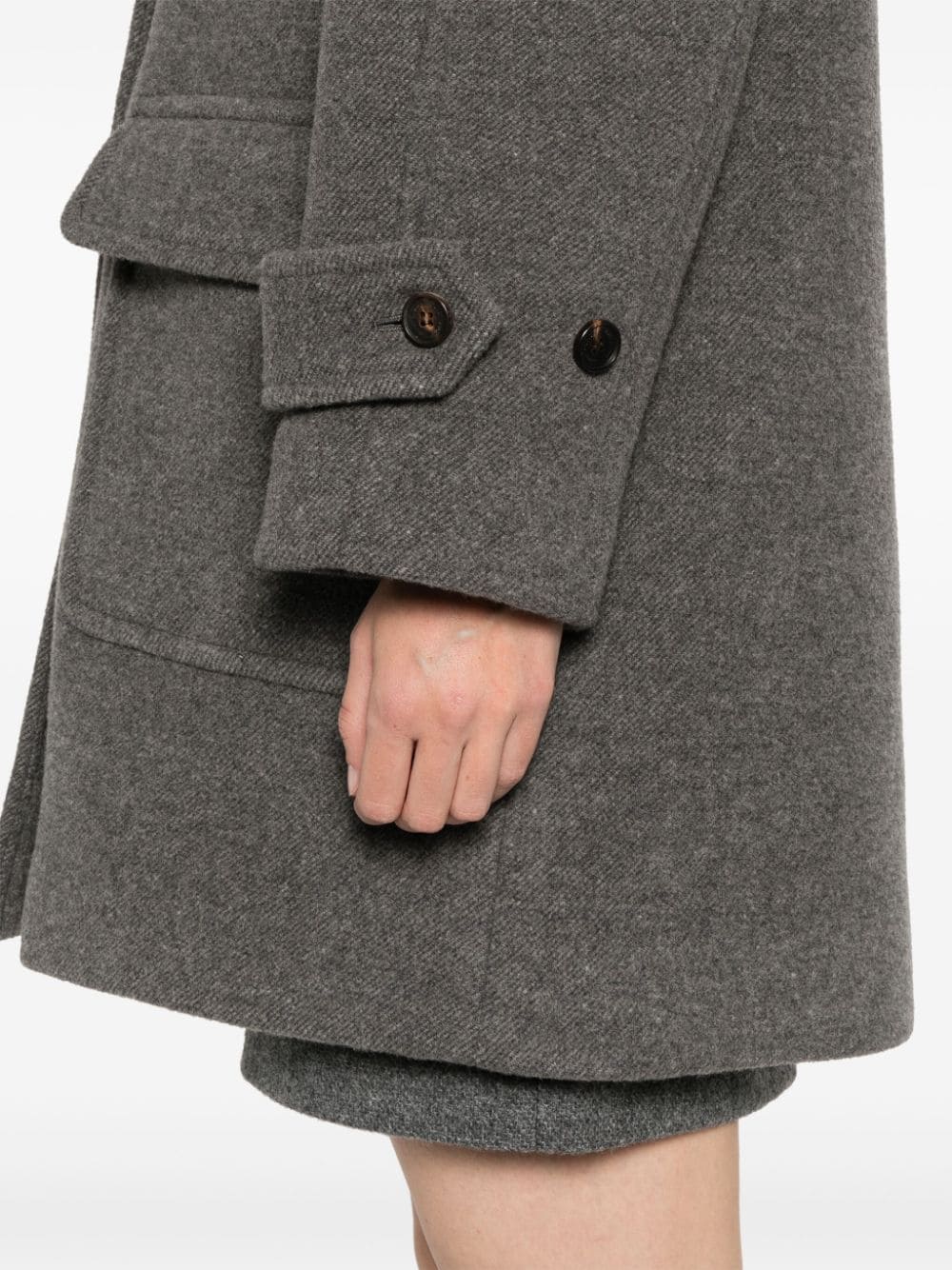 DUNST Medium Grey Wool Blend Hooded Jacket