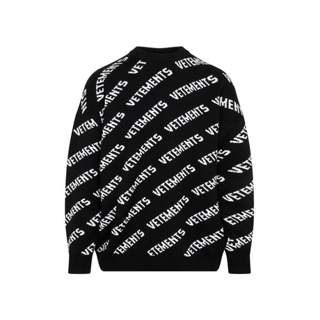ブラックモノグラムのメリノウールセーター（女性用）