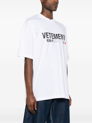 VETEMENTS White Cotton Logo T-Shirt for Women