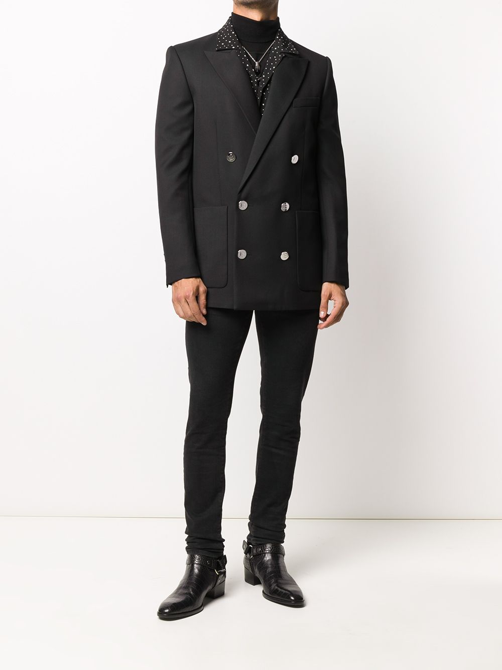 BALMAIN Classic Black Men's Marine Jacket