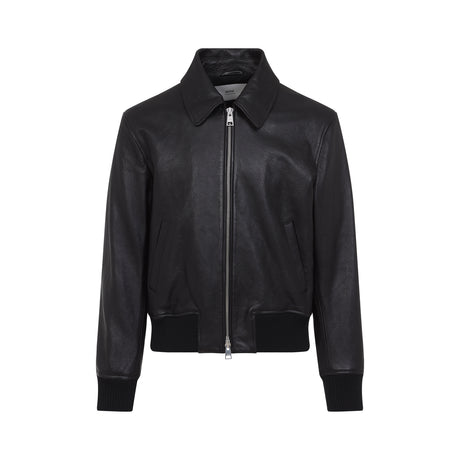 AMI PARIS Zipped Leather Jacket - SS25