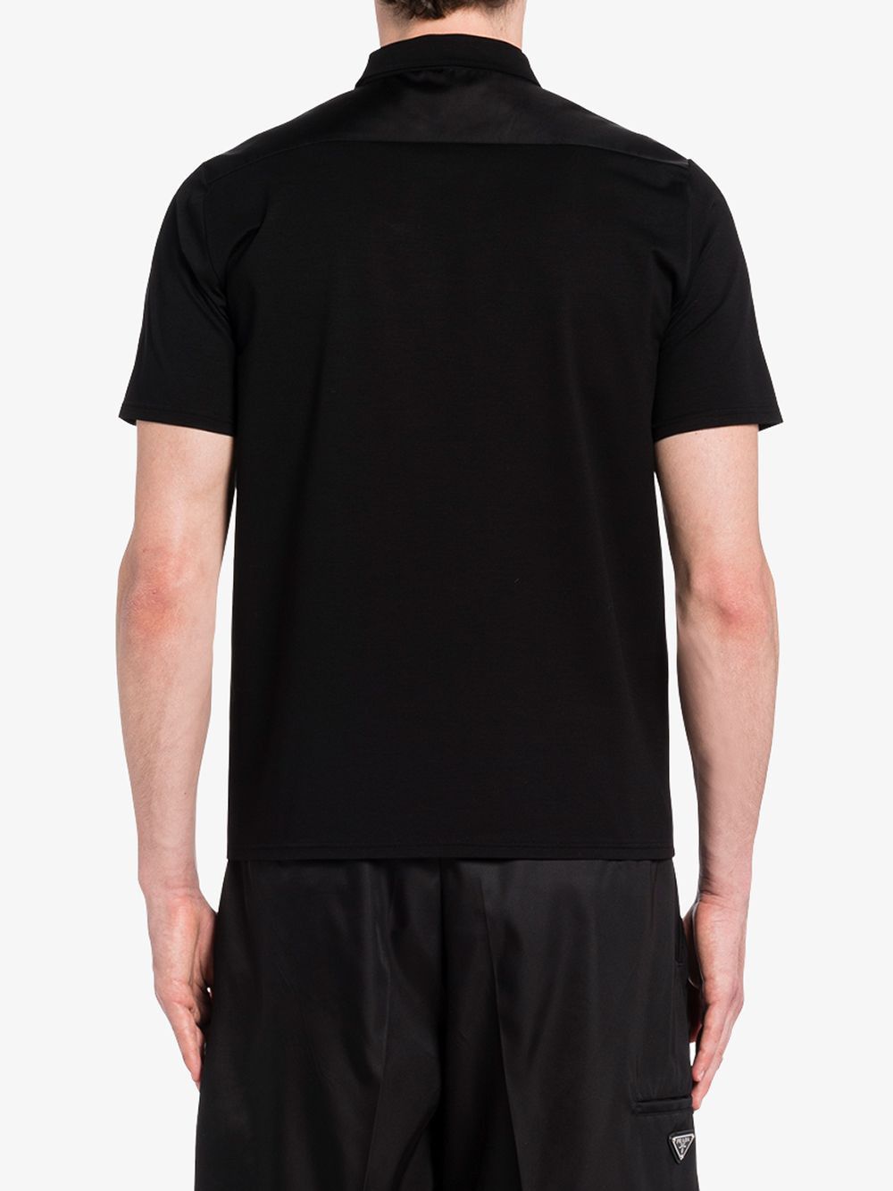 PRADA Men's Black Cotton Polo for SS24