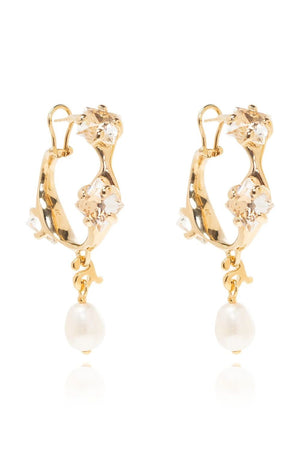 AMI PARIS Embellished Gold Earrings for Women - SS24 Collection