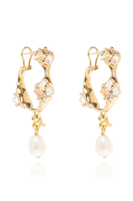 AMI PARIS Embellished Gold Earrings for Women - SS24 Collection