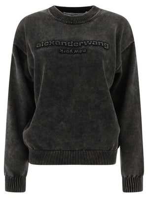 ALEXANDER WANG SWEATER WITH OVERSIZED LOGO