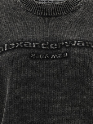 ALEXANDER WANG SWEATER WITH OVERSIZED LOGO