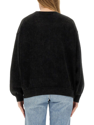 ALEXANDER WANG Oversized Logo Sweatshirt in Black - Size S