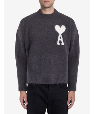 AMI PARIS Boxy Off-White Sweater for Men - Fall/Winter 2024