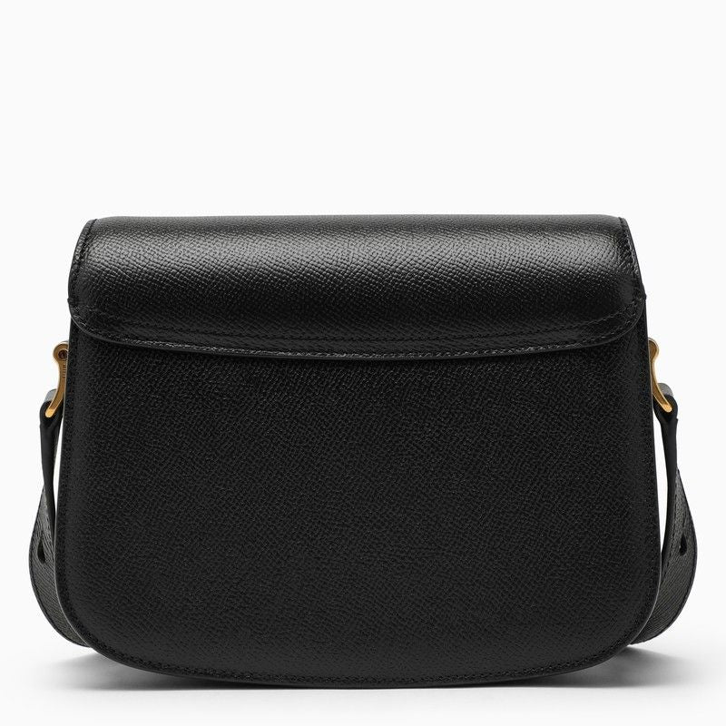 حقيبة كتف جلدية سوداء للنساء - مجموعة SS24