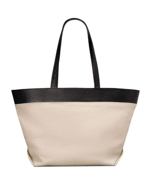 AMI PARIS Beige Linen and Cotton Tote for Women - SS24 Collection