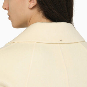 Vanilla Wool and Cashmere Double-Breasted Jacket for Women