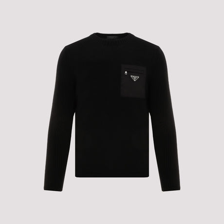 高級黒ウールセーター メンズ - FW24 コレクション