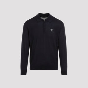 PRADA Luxury Wool Polo Shirt with Contrasting Logo