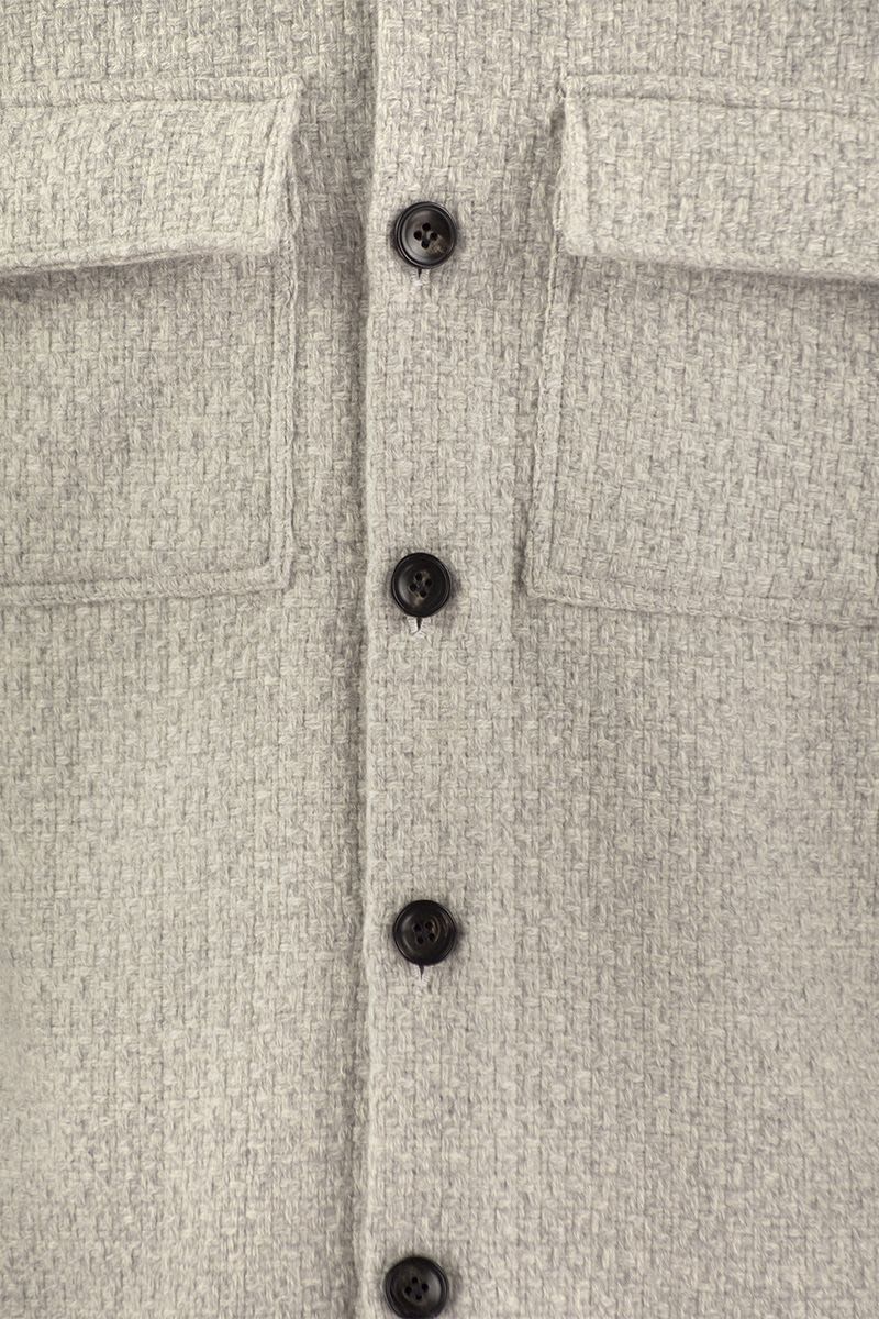 KITON Luxury Cashmere Overshirt with Natural Horn Buttons