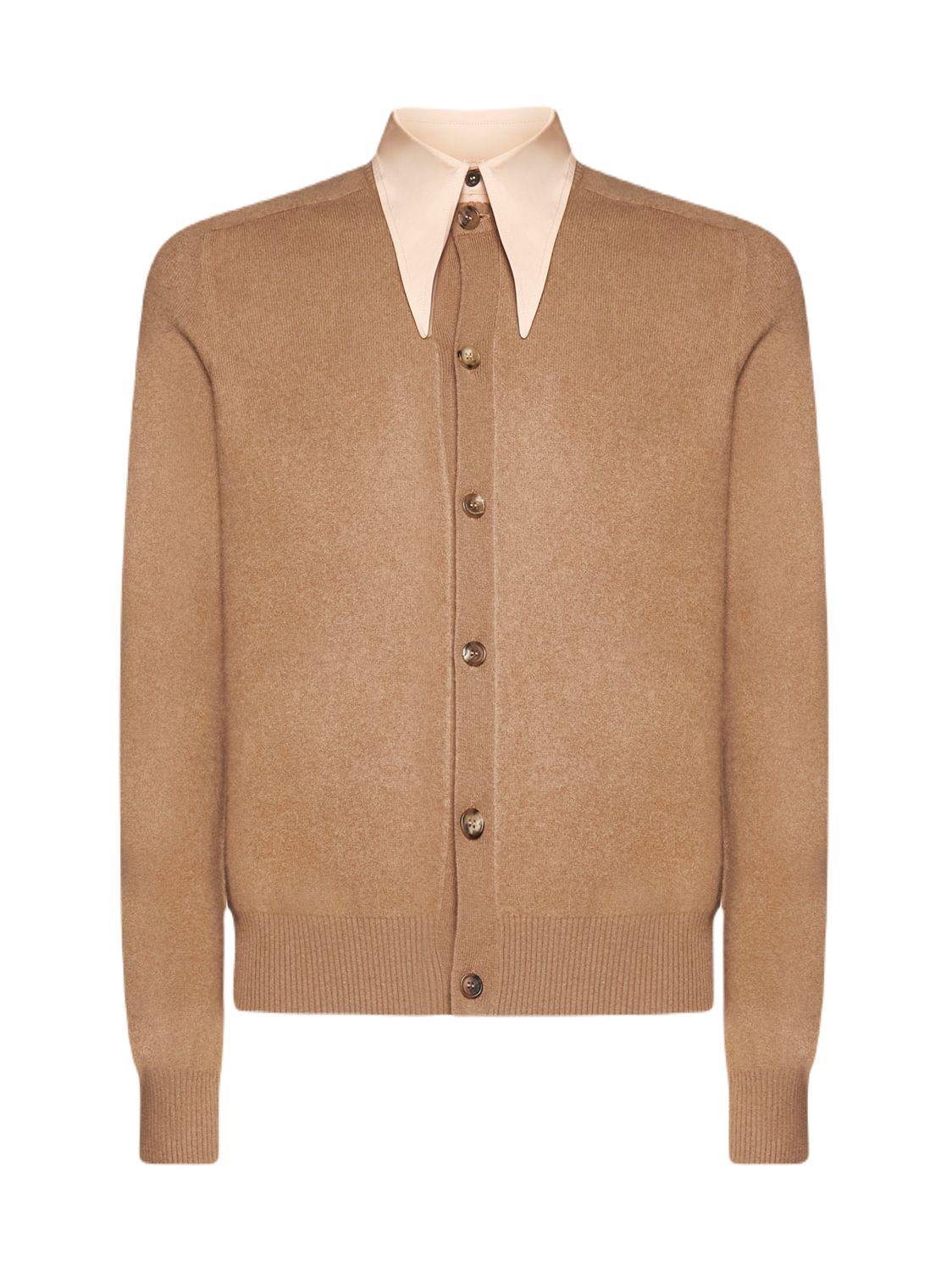 PRADA Tan Cashmere Cardigan for Men - FW23 Collection